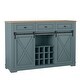 preview thumbnail 23 of 23, 54" Farm Style Wood Buffet Bar Cabinet w/Wine & Glass Rack