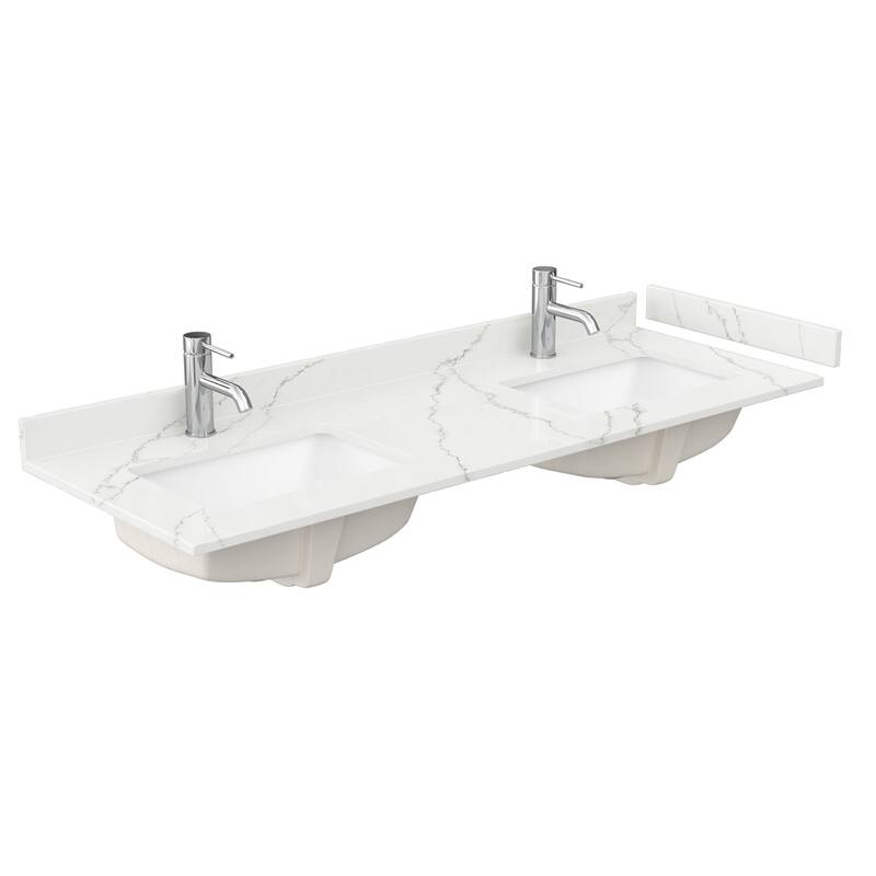 Wyndham Collection WCFQC160DTOPUNS-Q 60" Quartz Vanity Top with - Giotto Quartz - Colored