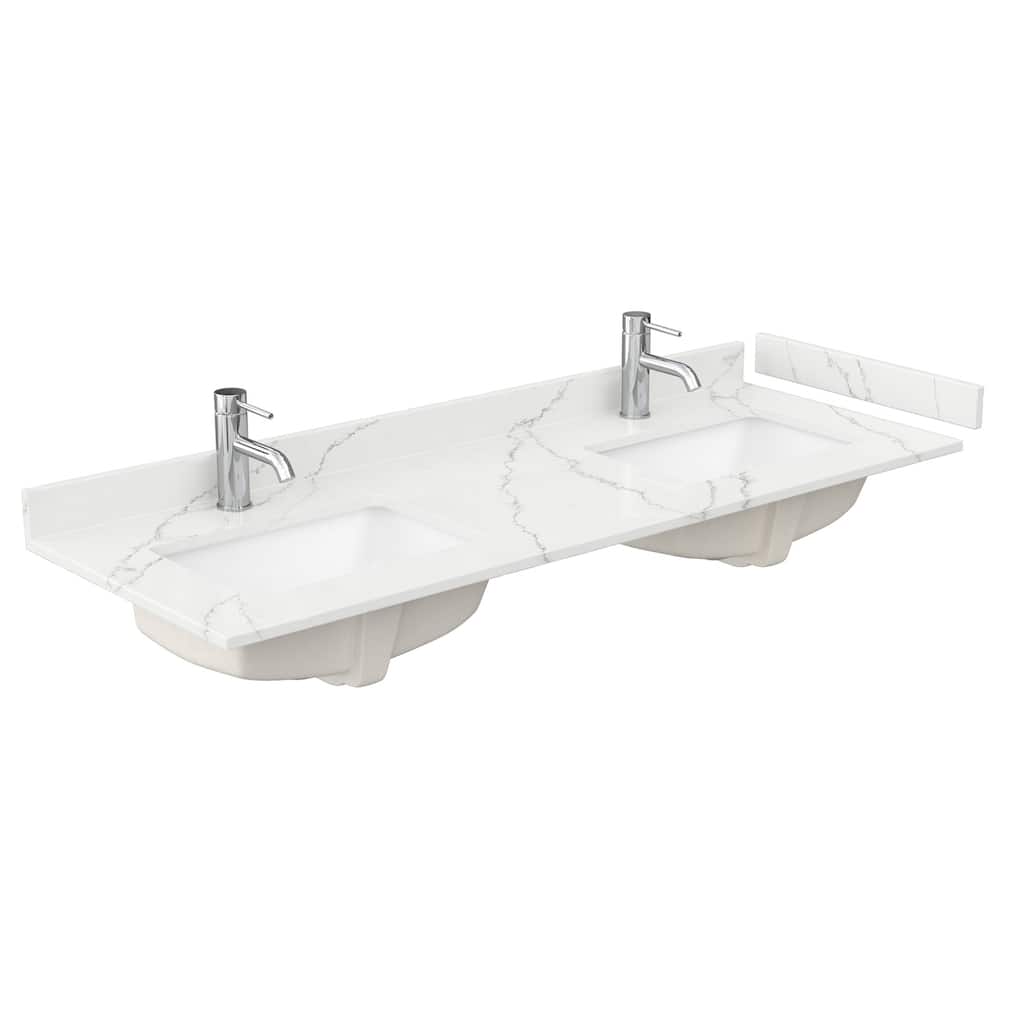Wyndham Collection WCFQC160DTOPUNS-Q 60" Quartz Vanity Top with