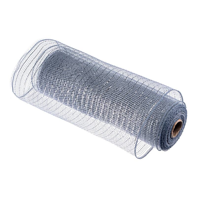 1 Roll PP Burlap Mesh 10" x 10 Yard Tinsel Foil Stripe Wrapping Ribbon