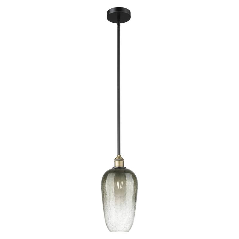 Innovations Lighting Endless Possibilities Edison - Brookhaven Flute - 1 Light 7" Stem Hung Mini Pendant - Slate/Black Antique Brass