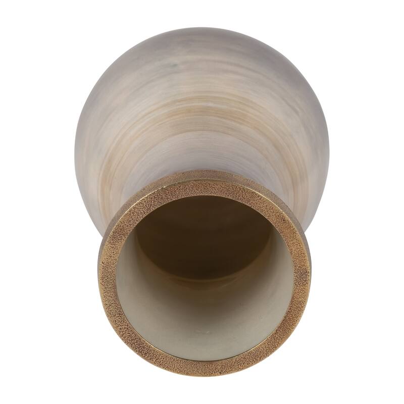 Sagebrook Home Glass Vase with Metal Accent - Elegant Decor Accent Piece