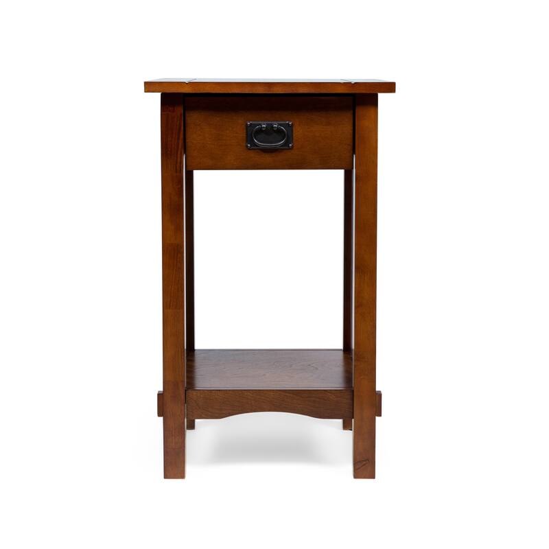 Skiff Mission Oak 16-inch Wood 1-Shelf Side Table by Furniture of America