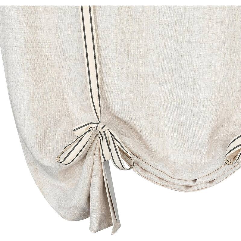 DriftAway Blackout Linen Textured Solid Basic Room Darkening Thermal Insulated Tie Up