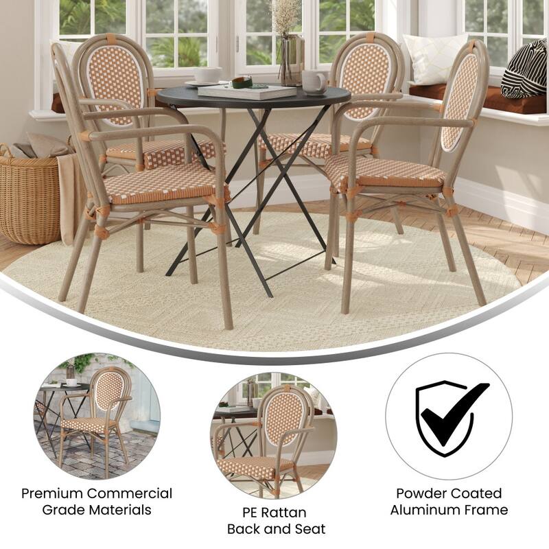 Stacking Bistro Chairs with Metal Frames