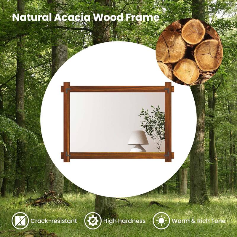 Costway 30 x 20/35 x 24/40 x 28.5 Inch Shatterproof Wall Mirror with