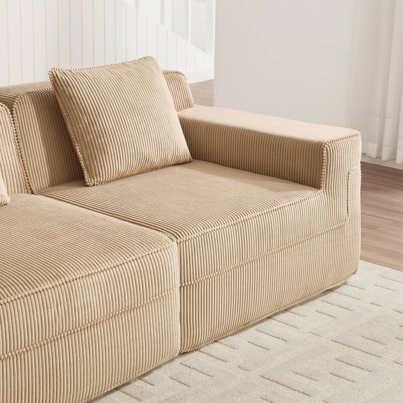 Modular 2 Seat Loveseat Boneless Sofa, Cloud Sectional Couch with Deep Seat