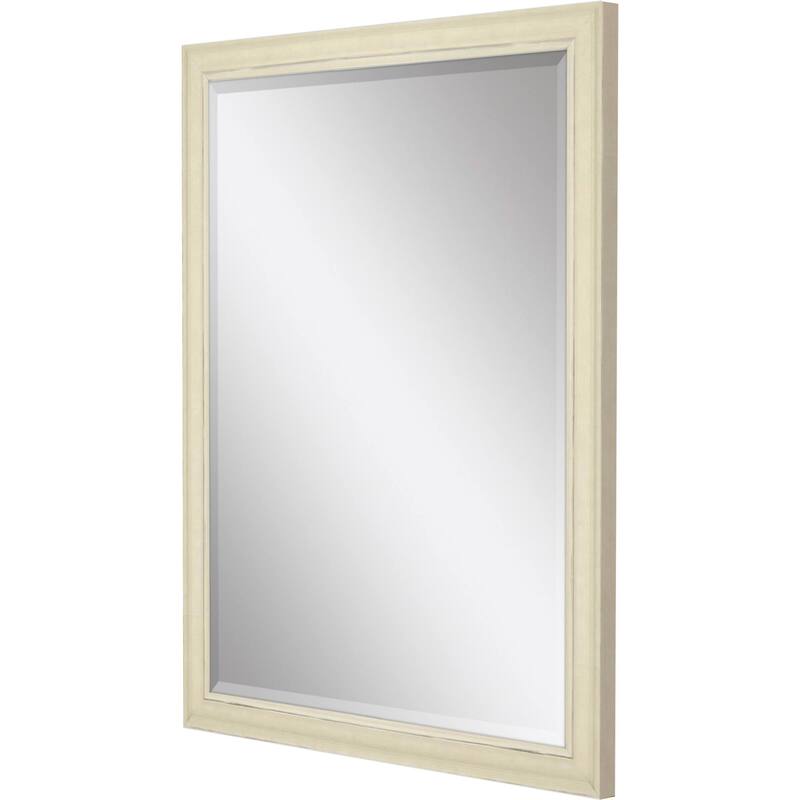 HomeRoots 44" White Solid Wood Framed Accent Mirror - 34.00 in. x 44.00 in. x 2.00 in.