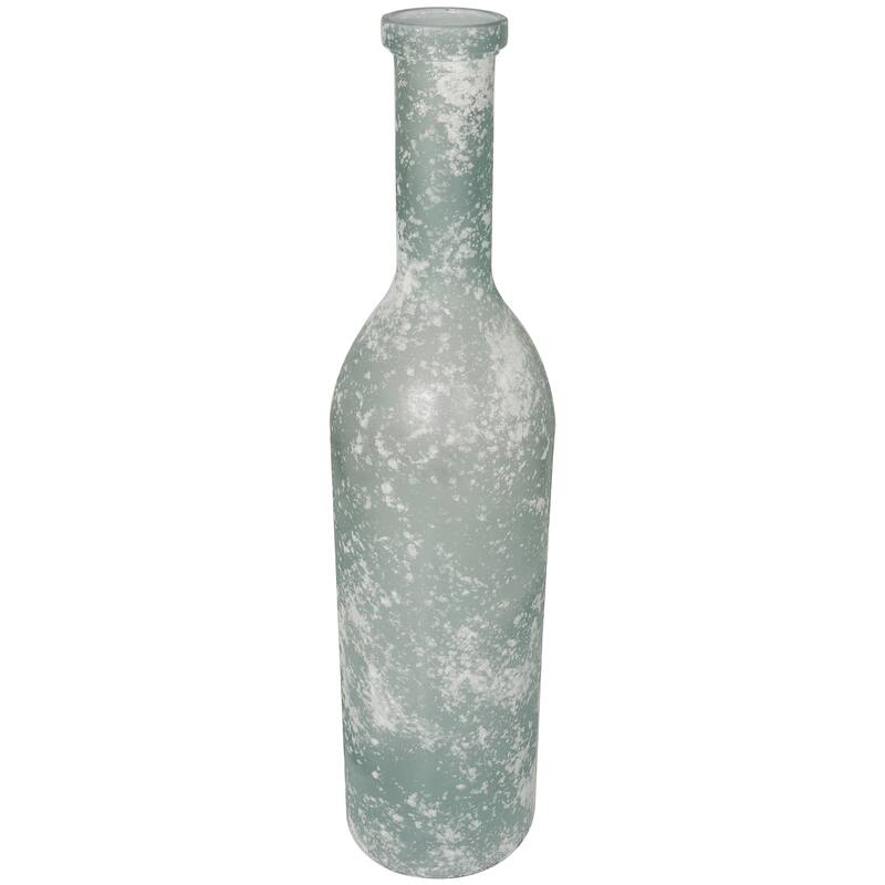 Clear Recycled Glass Handmade Frosted Spanish Bottle Decorative Vase