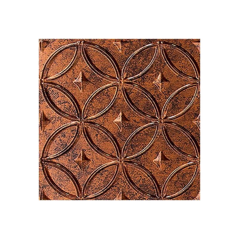FASÄDE Rings Decorative Vinyl 2ft x 2ft Lay in Ceiling Panel in Moonstone Copper (5 Pack) - 12in x 12in Sample - Moonstone Copper