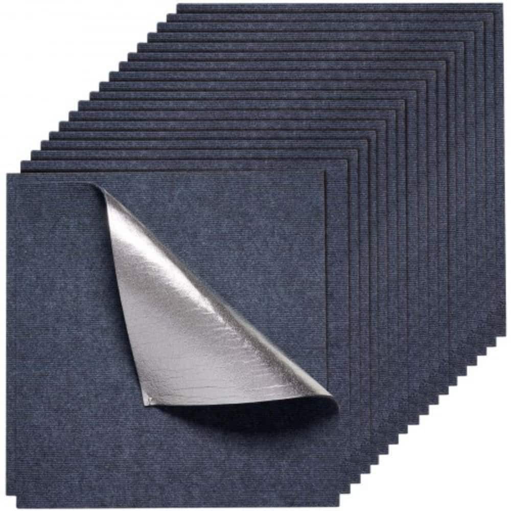 Gray 24x24 Inch Peel and Stick Carpet Tiles Set 60 sq ft Coverage Soft Modular Floor Squares for Home Office