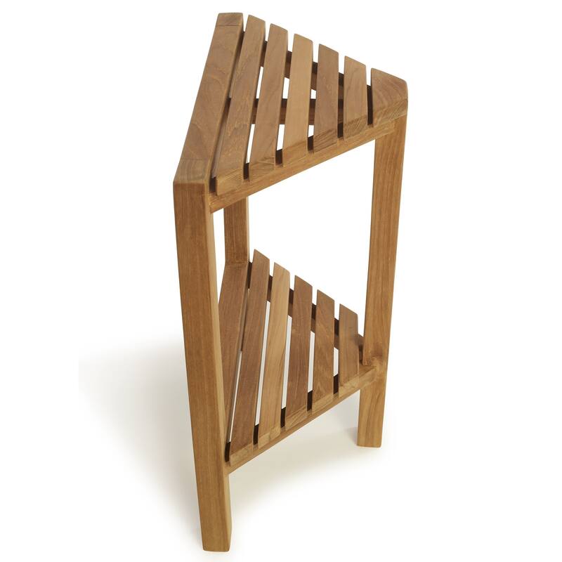Teak Corner Footrest Fiji 15" (37 cm) with shelf