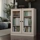 preview thumbnail 137 of 166, 100% Solid Wood 3-shelf Bookcase with Optional Doors by Palace Imports Clear Glass Doors - Beige