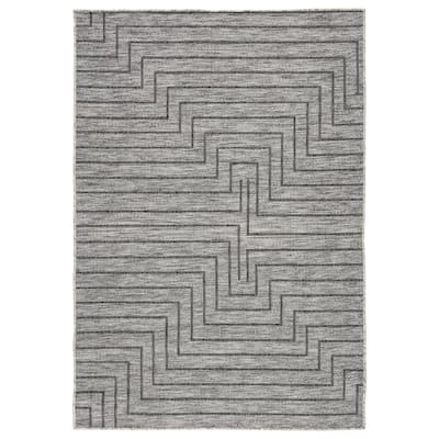 Nikki Chu Xantho Indoor/ Outdoor Geometric Gray Area Rug