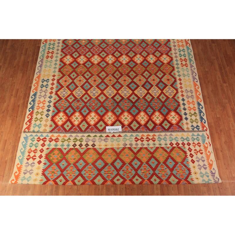 Kilim Oriental Large Rug Hand-Woven Bedroom Wool Carpet - 10'0"x 16'3"