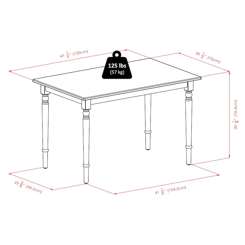 30" Natural Brown Rectangular Ravenna Dining Table