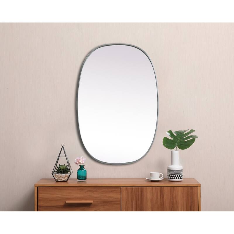 Indigo Home Metal Frame Oval Mirror 27x40 Inch