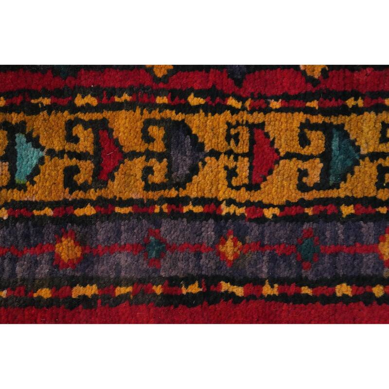Hand Knotted Oriental 100% Wool Carpet Traditional Tribal Red Tabriz Runner Rug - 9' 9'' X 3' 1''