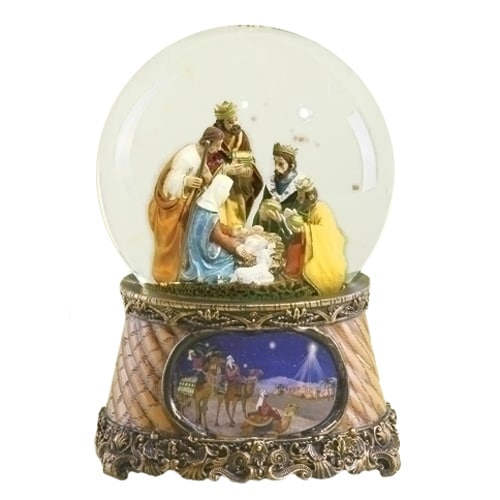 Roman 6 Musical Three Kings Nativity Scene Religious Christmas Snow Globe Glitter Dome Music Roman 6 Musical Three Kings Nativity Scene Religious Christmas Snow Globe Glitter Dome Music