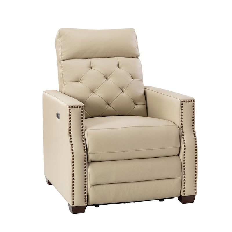 Alina 31.50" Wide Genuine Leather Power Recliner with USB Port
