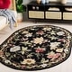 preview thumbnail 15 of 74, SAFAVIEH Handmade Chelsea Rubi French Country Floral Wool Rug 4' x 6' Oval - Black