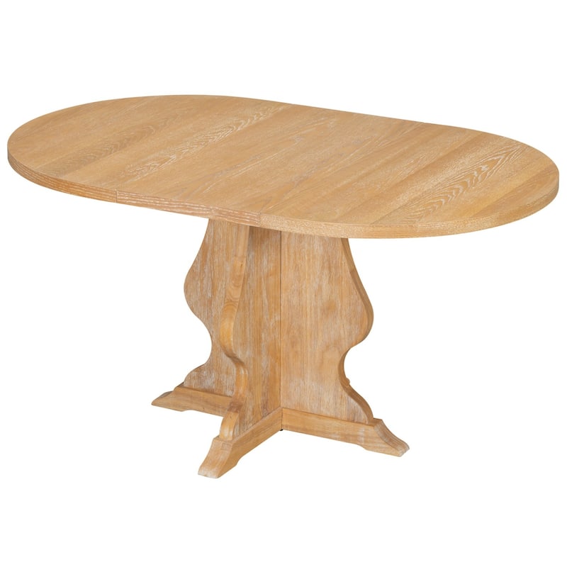 5-Piece Extendable Dining Table Set with 15.7" Leaf and 4 Upholstered Chairs