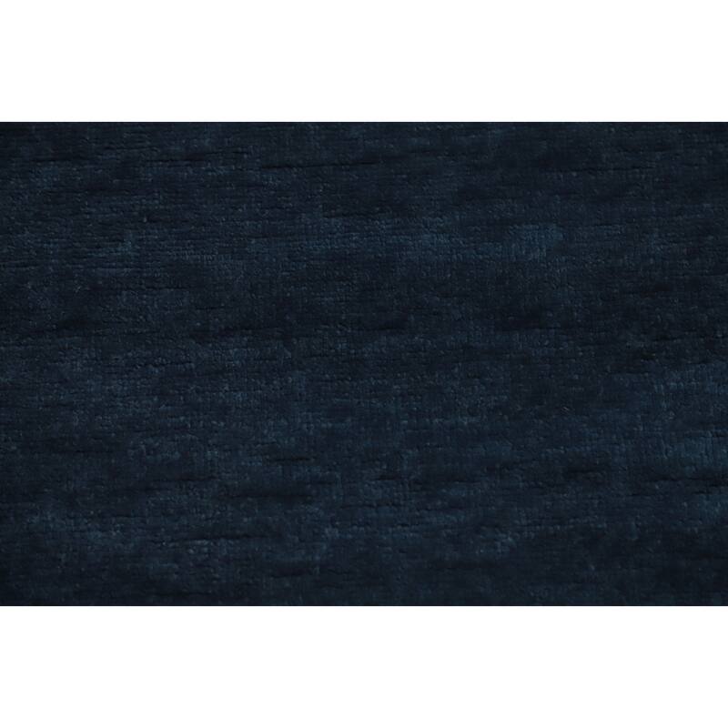 Vegetable Dye Navy Blue Gabbeh Turkish Large Rug Handmade Wool Carpet - 13' 11'' X 10' 1''