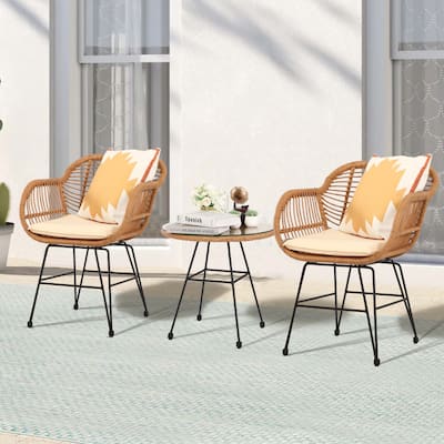 Vrakae Upgraded 3 Piece Outdoor Patio Bistro Set