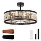 preview thumbnail 85 of 105, Caged Ceiling Fan with Light and Remote, 11.8–28 Inch Low Profile Fandelier, 6-Speed Quiet DC Motor, Black/Satin Nickel