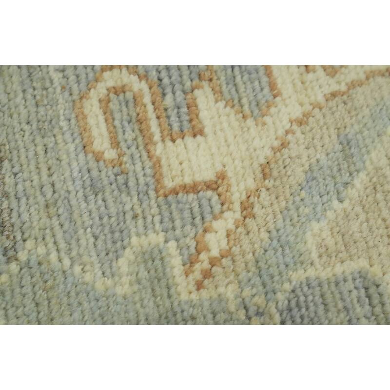 Vegetable Dye Wool Oushak Turkish Large Rug, Floral Geometric Carpet - 14' 3'' X 10' 0''