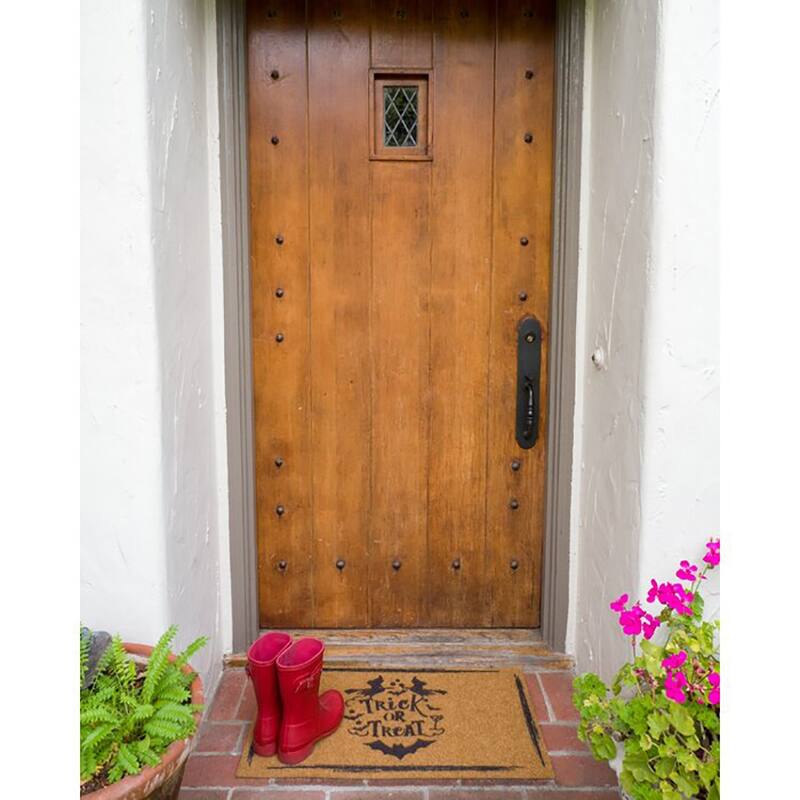 Raisa Trick Or Treat 30" x 16.8" Non-Slip Doormat