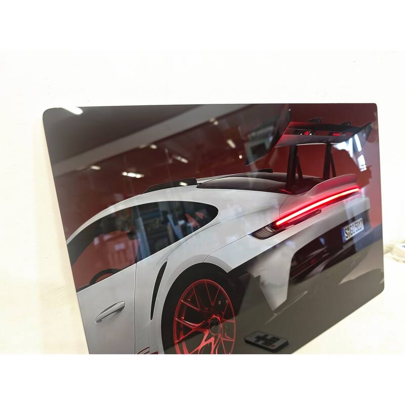 Sports Car LED Wall Art - Acrylic UV Printed Light Up Picture with Remote Control, Modern Illuminated Wall Decoration