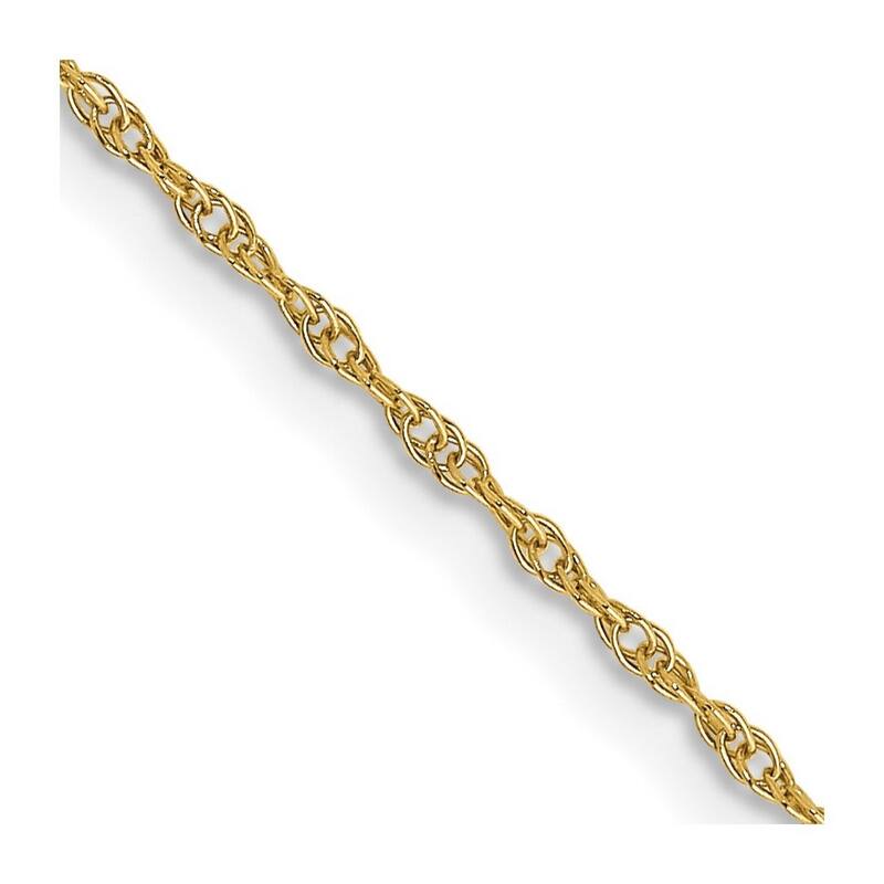 Curata 10k Yellow Gold 0.95mm Carded Cable Rope Chain Necklace (Spring-ring) Options: 16 18 20 24