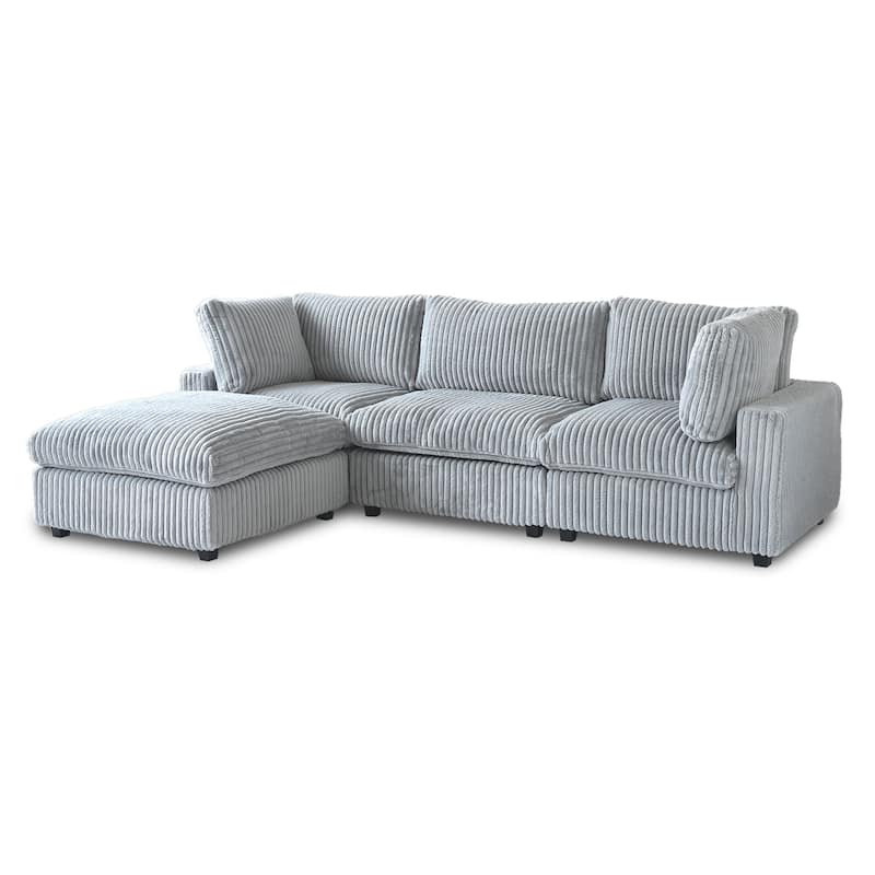 118" Modern Modular Comfy Plush Cloud Sectional Sofa, Cushion Covers Removable