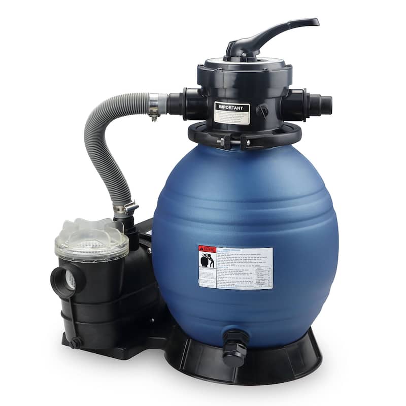 12-Inch Above Ground Swimming Pool Sand Filter System with 0.25 HP Pump - 12"