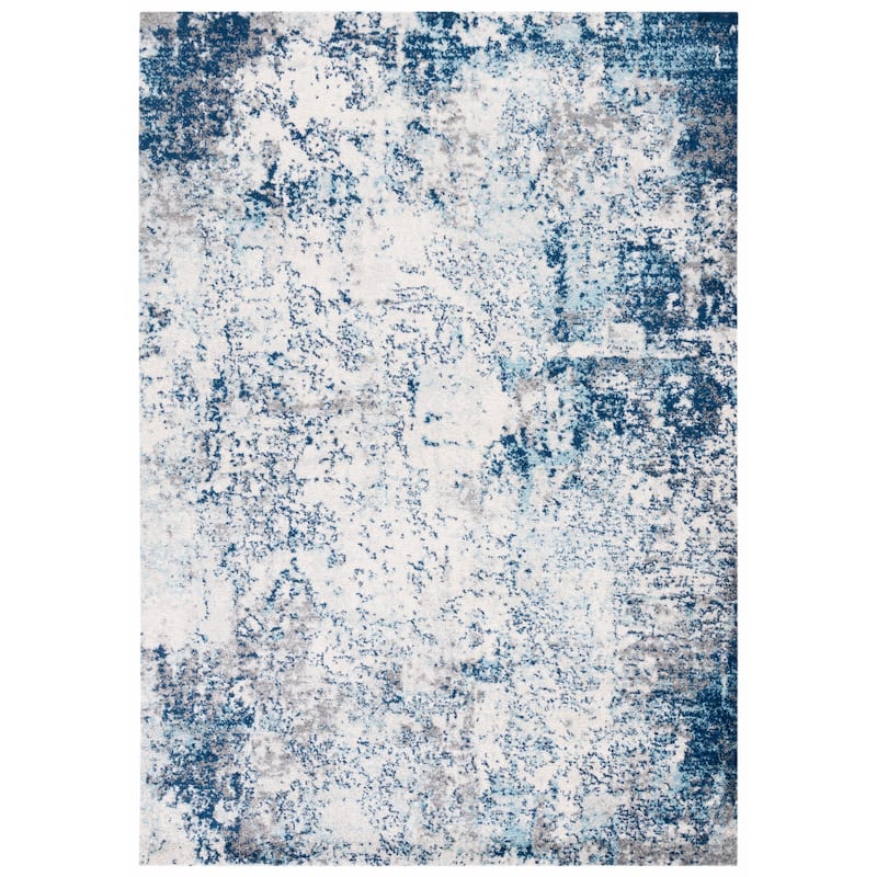 SAFAVIEH Tulum Rosalinde Bohemian & Eclectic Rug - Ivory/Blue - 5' 3" x 7' 6"