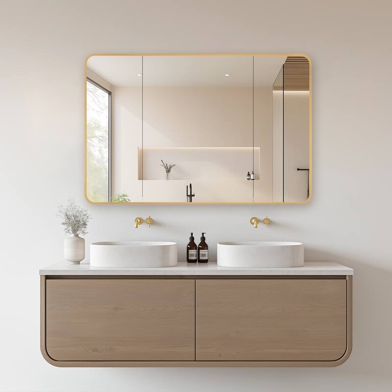 Talayuela Rectangular Aluminum Framed Medicine Cabinet with Mirror