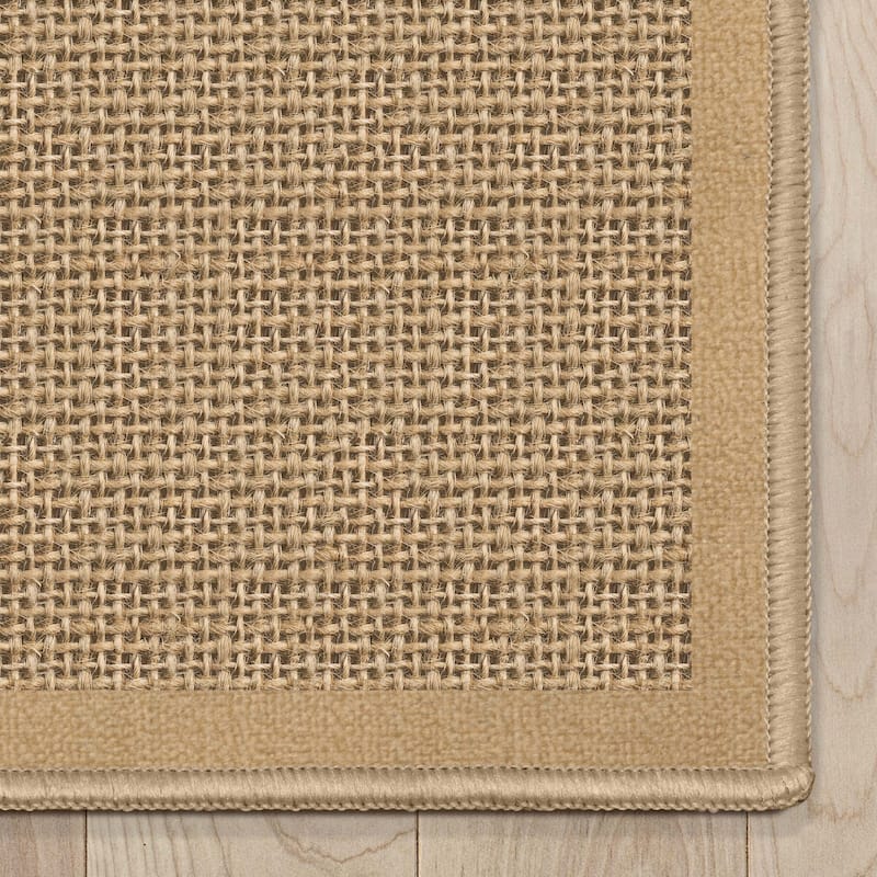 Well Woven Jute Shiba Farmhouse Solid Flat-Weave Area Rug - 5' x 7'