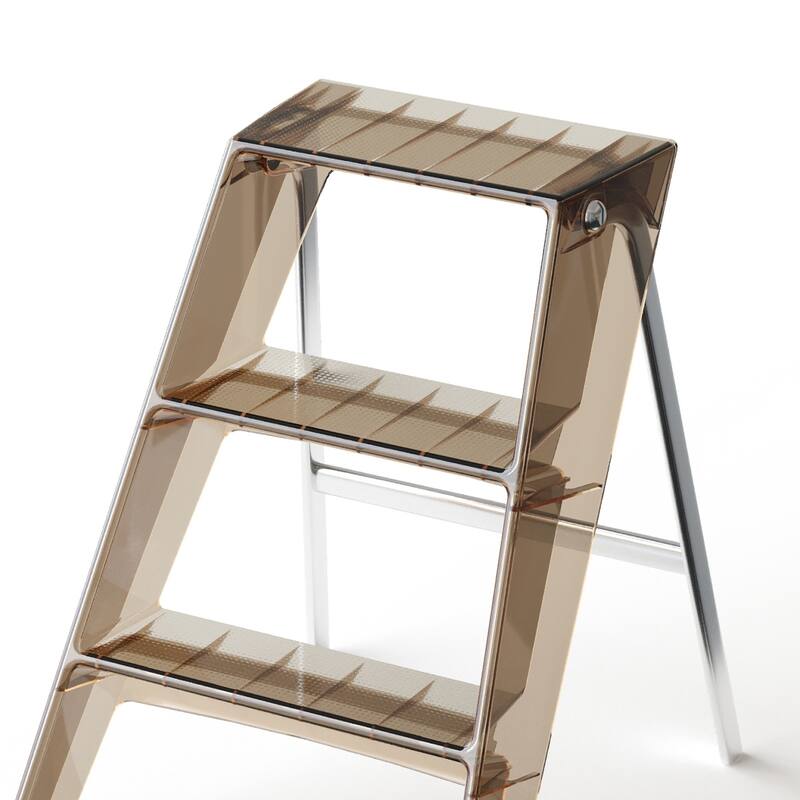 Home Folding Ladder Frame Indoor Multi-Functional Thick Folding Ladder Stool Simple Creative Anti-Slip Plastic Edge