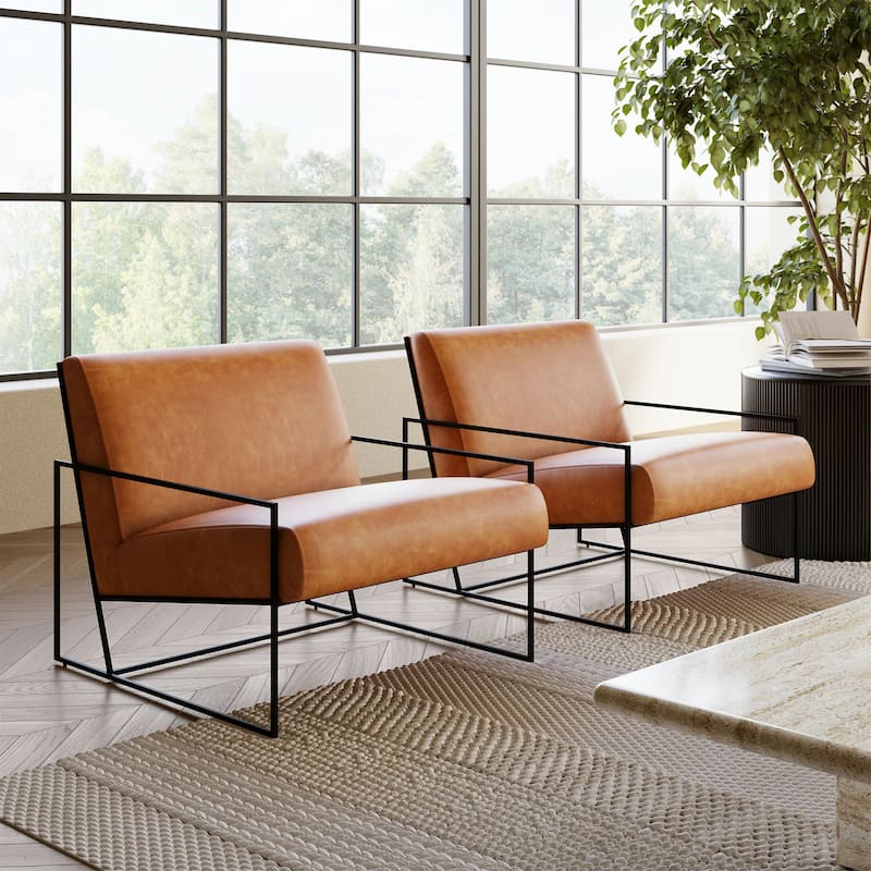 Poly & Bark Bo Lounge Chair - Full Grain Genuine Italian Leather