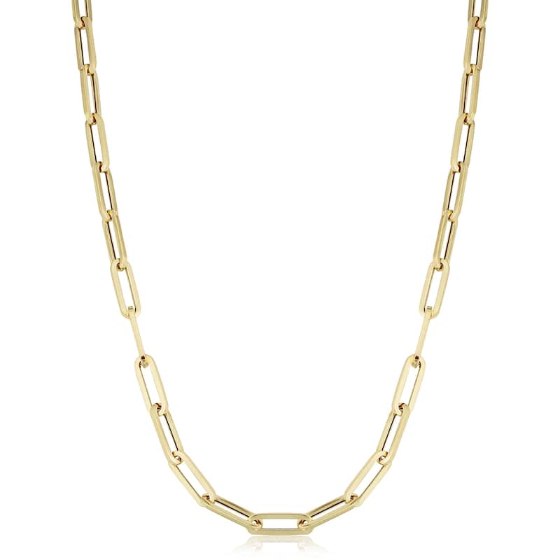 14k Yellow Gold 4.6 millimeter Polished Paperclip Chain Necklace