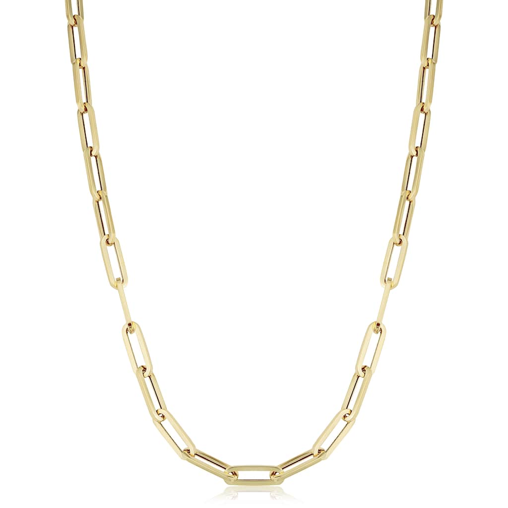 14k Yellow Gold 4.6 millimeter Polished Paperclip Chain Necklace