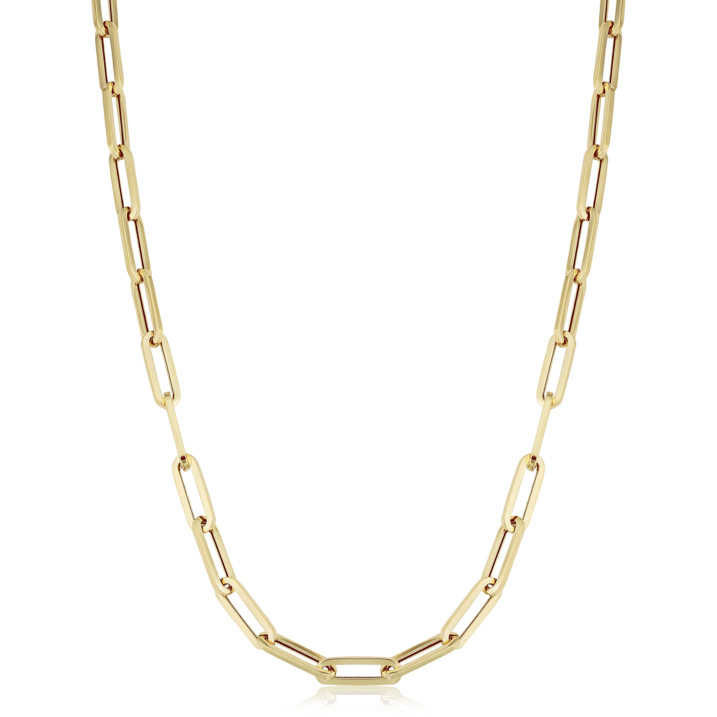 Au Naturale 14k Yellow Gold 4.6 millimeter Polished Paperclip Chain Necklace