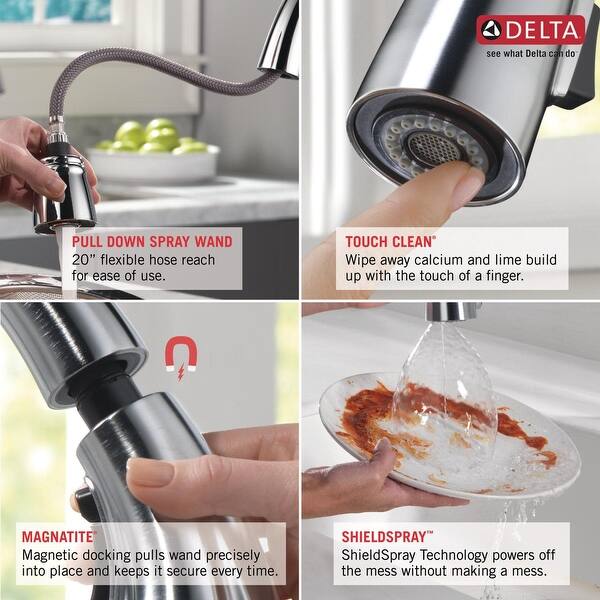 Shop Delta 9197t Dst Cassidy Pull Down Kitchen Faucet With On Off