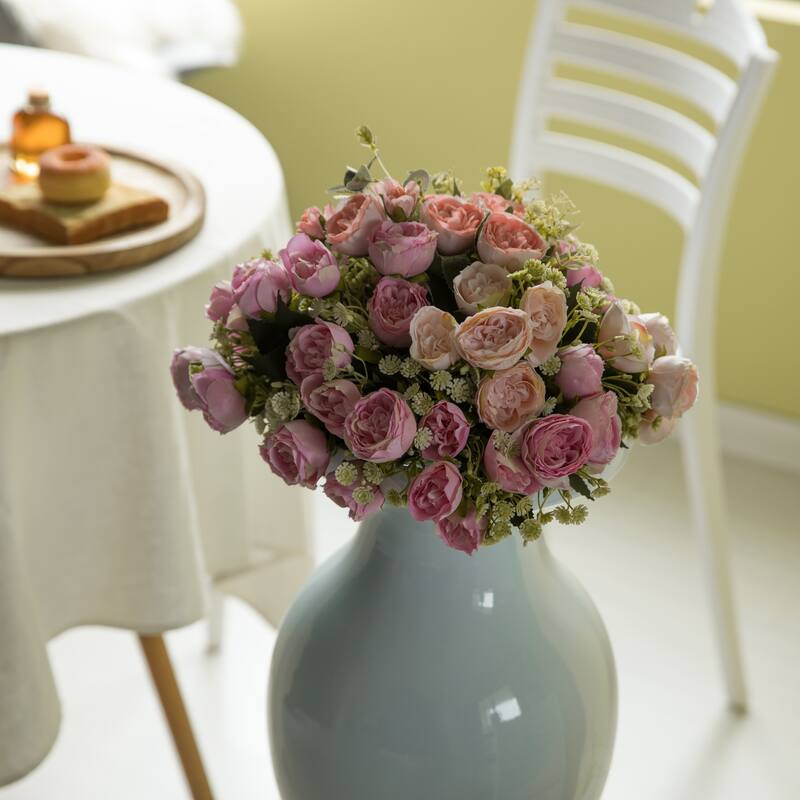 Decorative Large White Trumpet Design Modern Flower 32-Inch-Tall Floor Vase Centerpiece - Contemporary Home Decor Accent