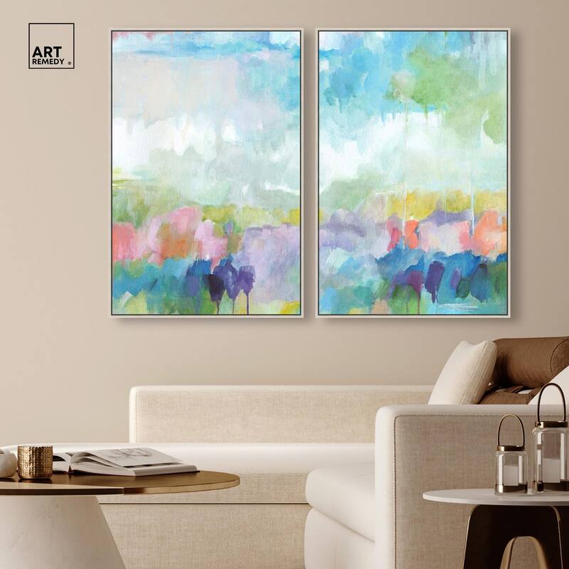 Harmonic Greens Canvas Set of 2 by Art Remedy