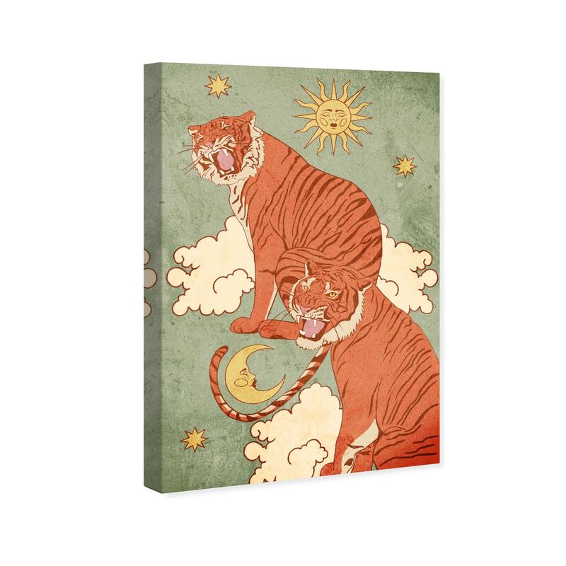 Wynwood Studio Canvas Animals Tigers for Justice Blue and Teal Modern & Contemporary Wall Art Canvas Print