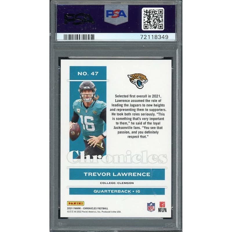 Trevor Lawrence 2021 Panini Chronicles Football Rookie Card RC #47 Graded PSA 10 - 8'6" x 11'6"