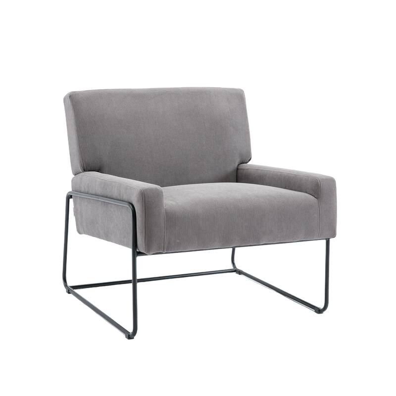 Modern Industrial Slant Armchair with Metal Frame,Premium High Density Soft Single chair for Living Room Bedroom