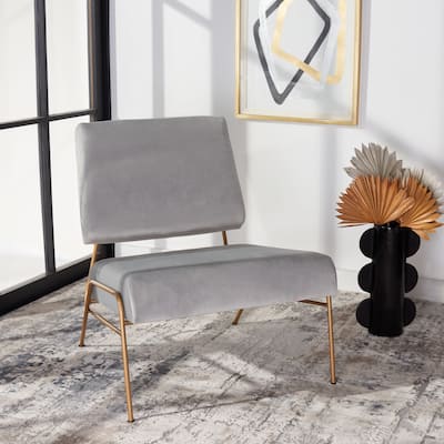 SAFAVIEH Romilly Glam Velvet Accent Chair - 26.6" W x 30" L x 30" H
